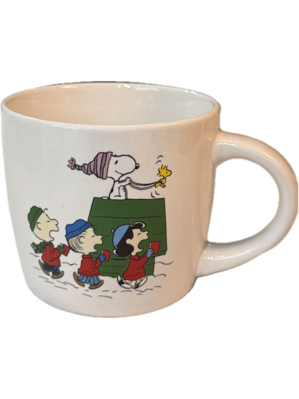 Peanuts Snoopy Christmas Mug Woodstock Holiday Coffee Cup Stoneware